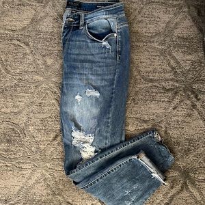 Judy Blue jeans size 14w distressed skinny fit raw hem line